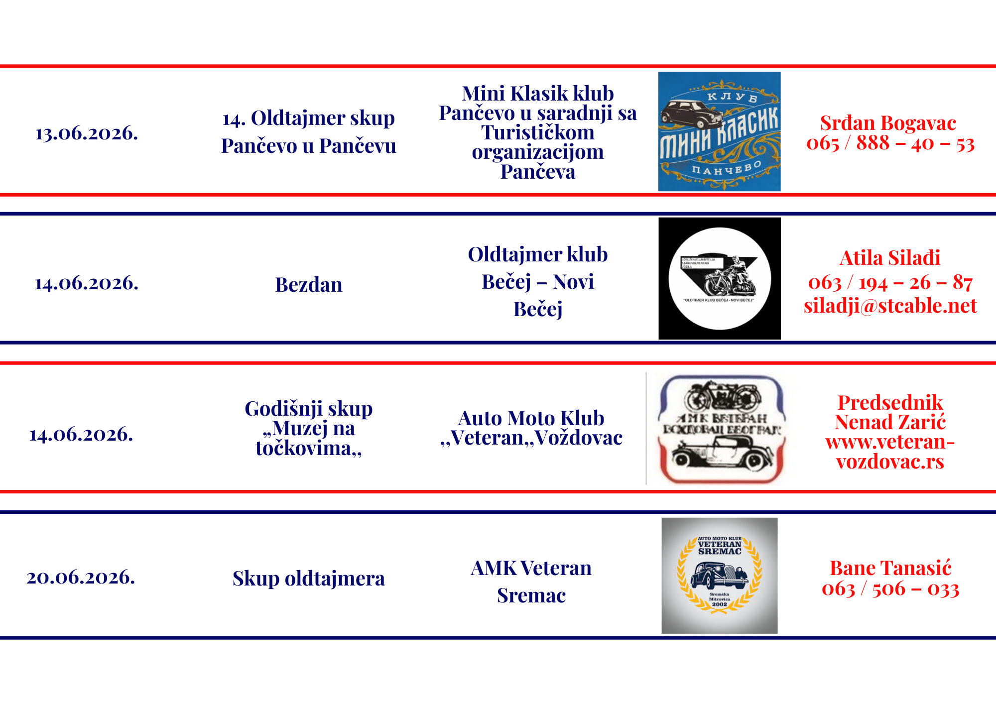 Oldtajmeri Srbija kalendar manifestacija u 2026